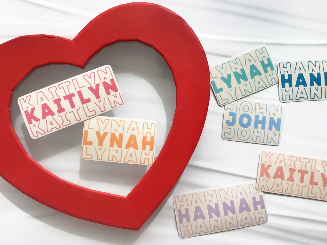 Personalized Name Sticker, Custom Name Sticker, Pastel Name Sticker