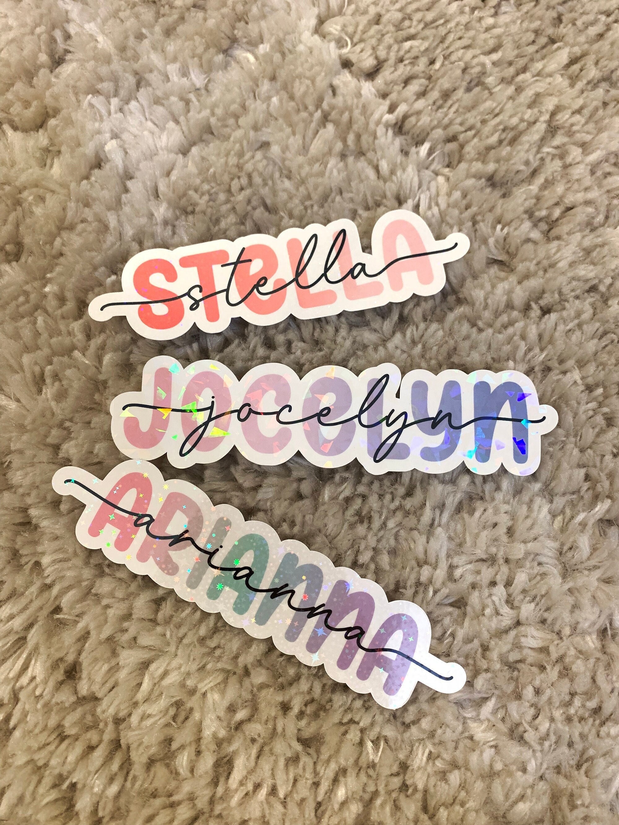 Personalized name sticker, Custom name sticker, Gradient color name sticker, Holographic name sticker, water bottle sticker, FREE SHIPPING!