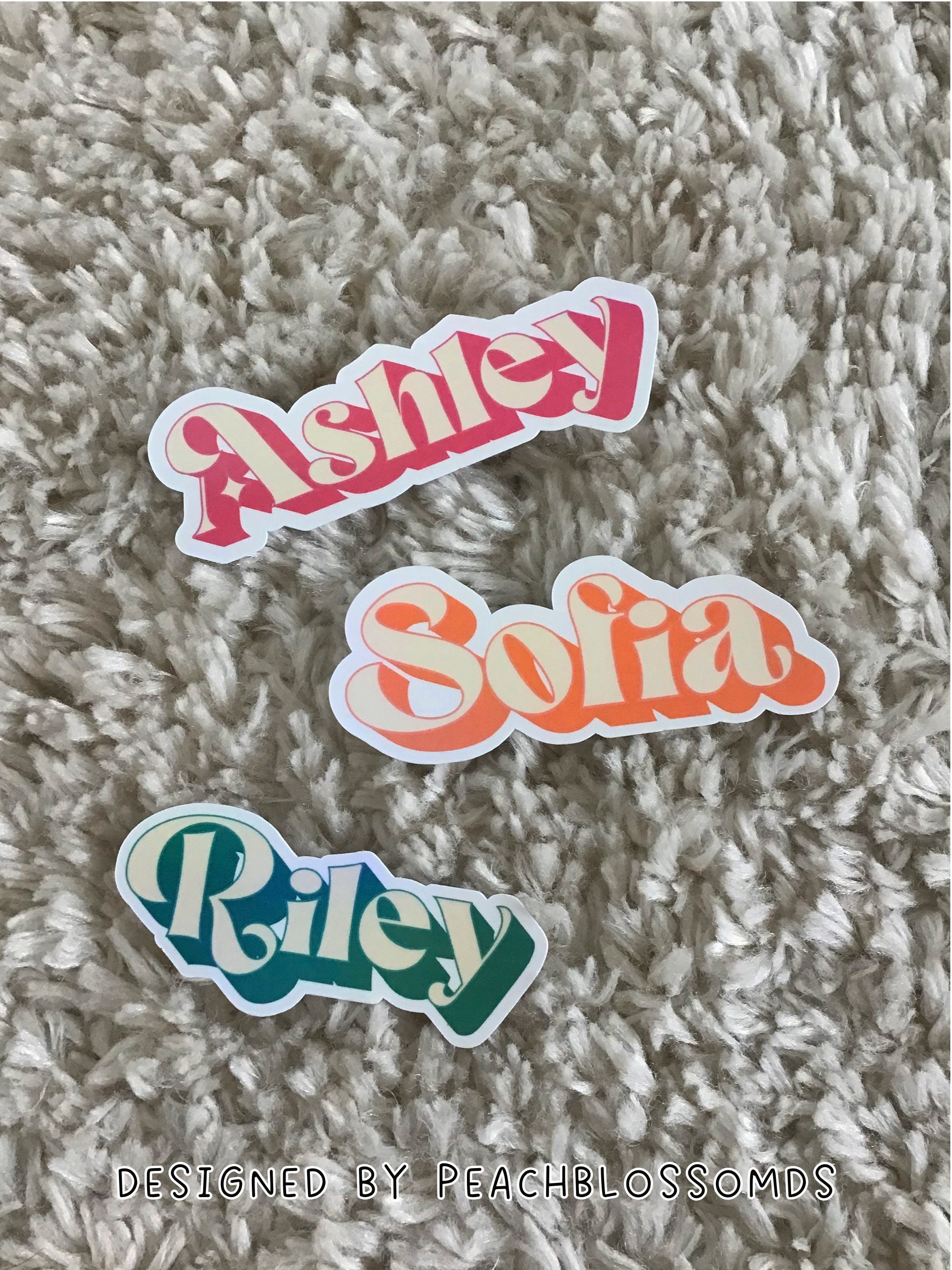 Personalized Name Sticker, Custom Name Sticker, Colorful Name Sticker ...