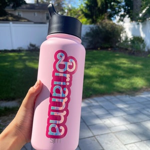 Personalisierter Namensaufkleber, personalisierter Namensaufkleber, Namensaufkleber für Becher, Wasserflasche, Pink-WATERPROOF-FREE VERSAND!