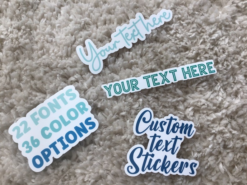 Custom text stickers, Build your own stickers, Personalized quotes, Waterproof stickers, FREE SHIPPING image 1