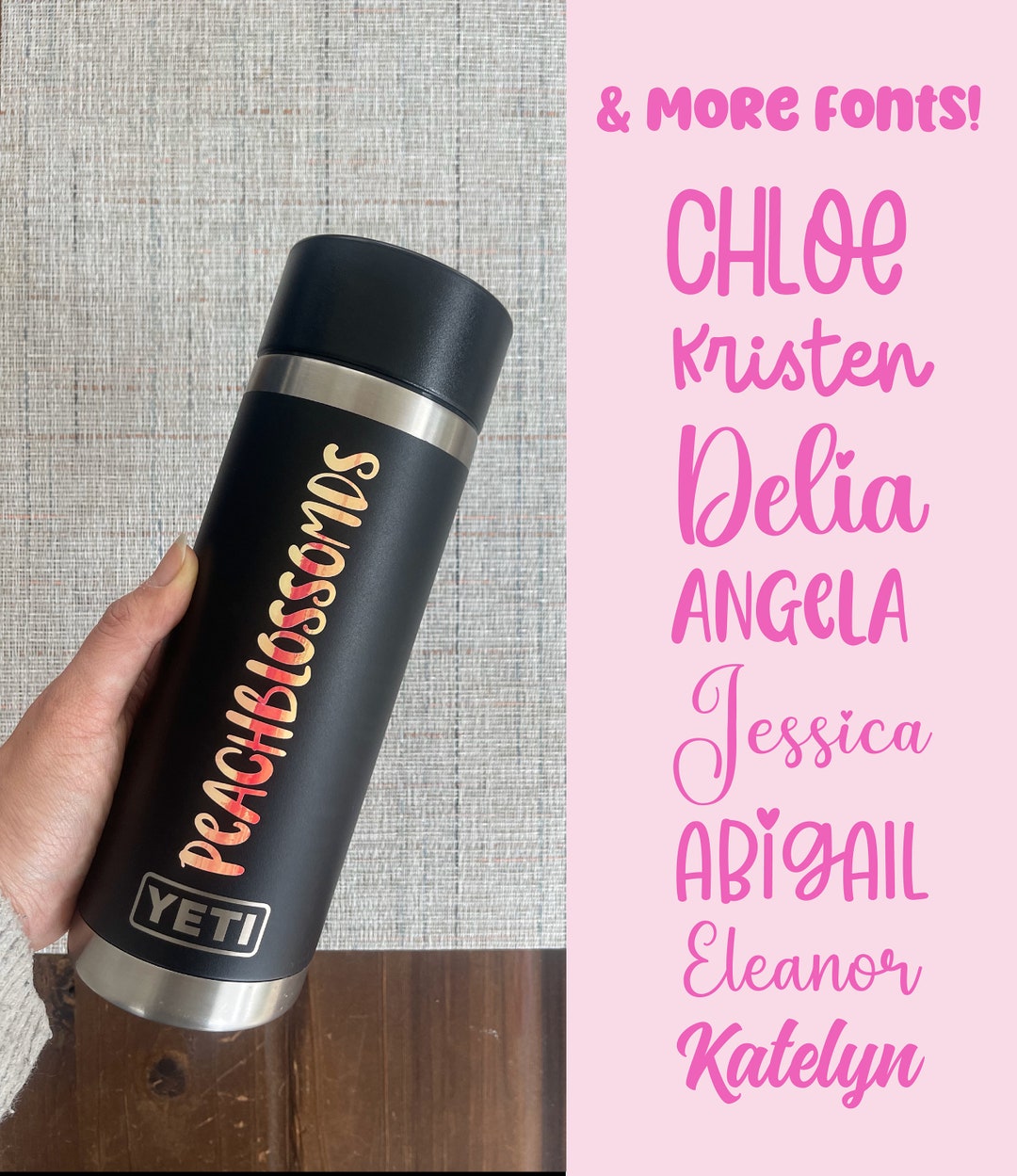 Custom Vinyl Name Decal, Name Sticker, Name Stickers for Water Bottles ...