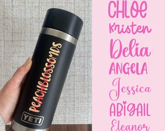 Custom Vinyl Name Decal, Name Sticker, Name stickers for water bottles, Holographic Name Decal, Name Decal, personalized gift