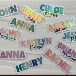 Waterproof name sticker, Personalized vinyl sticker, Name sticker, Custom sticker, Water bottle sticker, Colored Decal, FREE SHIPPING!