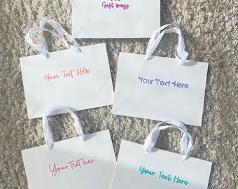 Custom Text Gift bags-Personalized Gift Bag- Name Gift Bags-Bridesmaid Gift Bags-Birthday Gift Bag