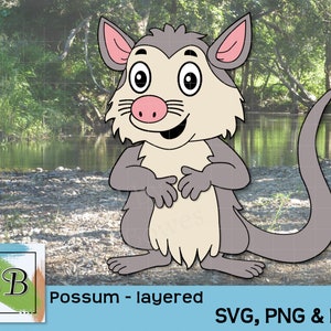Possum layered SVG, Paper Piecing for Cards, Australian Animals, PNG PDF, Cartoon Animal, Cardmaking, Scrapbooking, Cricut Silhouette