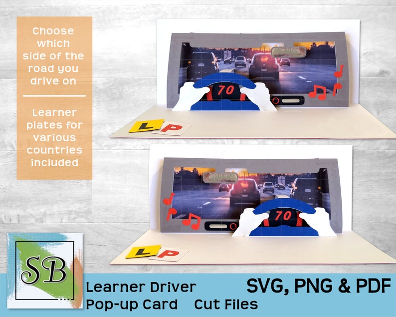Learner Driver Popup Card SVG PNG PDF 16th/17th/18th Etsy