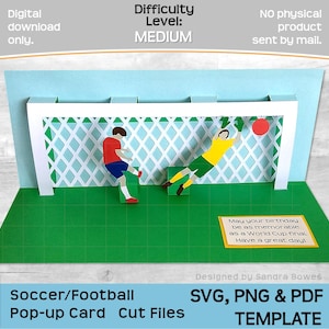 Football Soccer Pop-up Card SVG, PNG, PDF, Footballer Birthday Novelty Card Template, Cricut, Silhouette