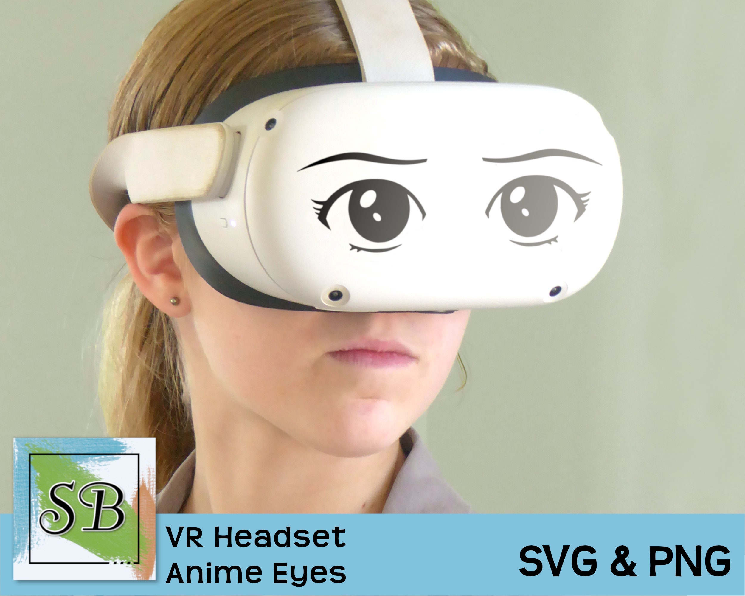 VR Headset Manga Eyes Virtual Reality Anime Eyes Computer Gamer