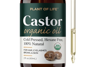 100% Pure Castor Oil Cold-Pressed, Hexane-Free