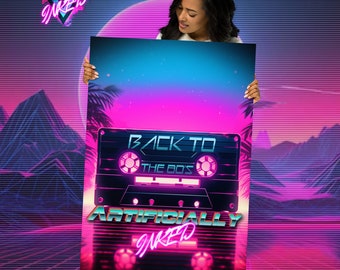 Ritorno al Groove degli anni '80: poster su cassetta audio Retrowave