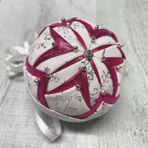 Fabric foam pink lightbulb ornament
