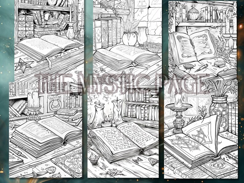 36 Magical Spellbook Coloring Pages Adult and Kids Coloring Book ...