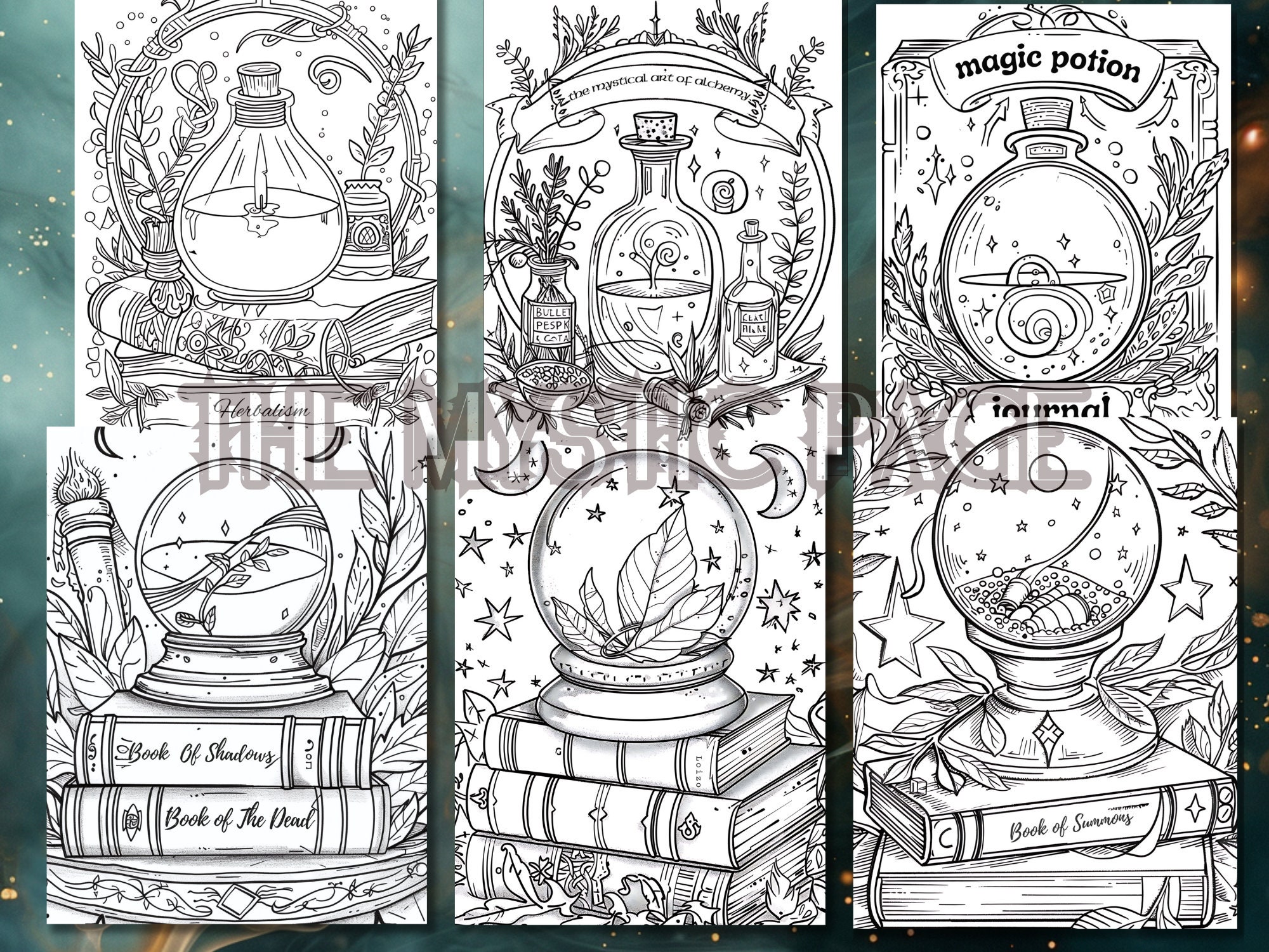 33 Witchy Spells and Potions Coloring Book, Adults+kids- Download ...