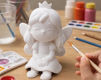 Paintable Princess Fairy Girl Figurine DIY Paint Craft Kit Project | 3D Printed