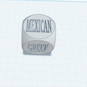 Tärningar för middag i STL-format | Matvalskub | Beslutsfattare för köket | Enkel utskrift, inget stöd | Digital nedladdning i 3D-utskrift