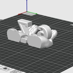 May include: A 3D-printed model of the number 76 in a playful, cartoonish style. The number is held by two hands, with the fingers and palms clearly defined. The model is light gray and sits on a black grid.
