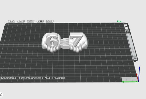 Articulated “67" on Two Palms STL File – Fun Fidget Desk Toy - Digital Download
