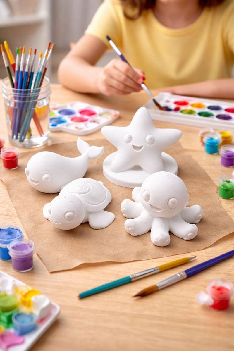 37 Super Cute Sea Turtle Crafts for Kids They Will Love 34 Under the Sea Paintable Figurines Kit - Octopus, Turtle, Whale,…