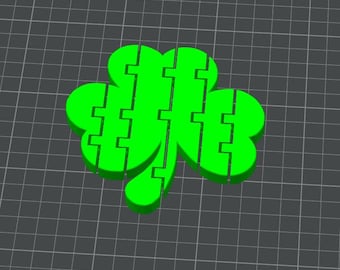 Articulated Shamrock STL File | Flexi Clover Fidget Toy 3D Print | St. Patrick’s Day Desk Toy | Lucky Clover Digital Download