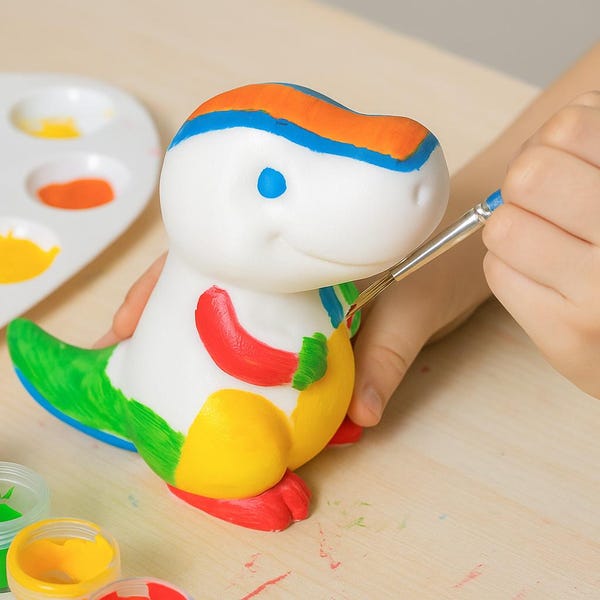 Paintable Dinosaur Figurine Paint Art Kit: DIY Kids Painting Activity Craft