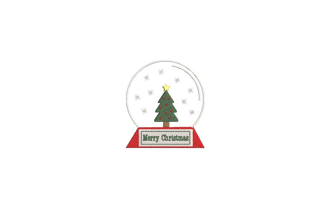 Christmas Tree Snow Globe Embroidery Design - Etsy