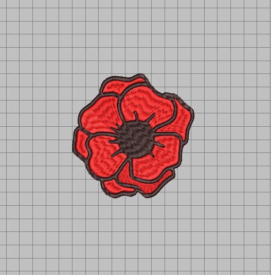 Red Flower Embroidery Design - Etsy