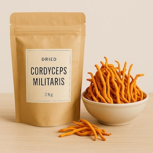 Vruchtlichamen Cordyceps Militaris | 28 g gedroogd | Energie, focus, herstel | Geteeld in Canada | Functionele paddenstoel