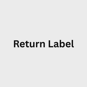 Puede incluir: Las palabras "Return Label" se muestran en negrita, en negro, sobre un fondo gris claro. El texto está centrado y ocupa una parte significativa de la imagen.