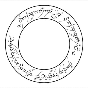 ロード オブ ザ リング 1 つの指輪のスクリプトが円形に並べられています - 画像ファイル SVG JPG EPS ++