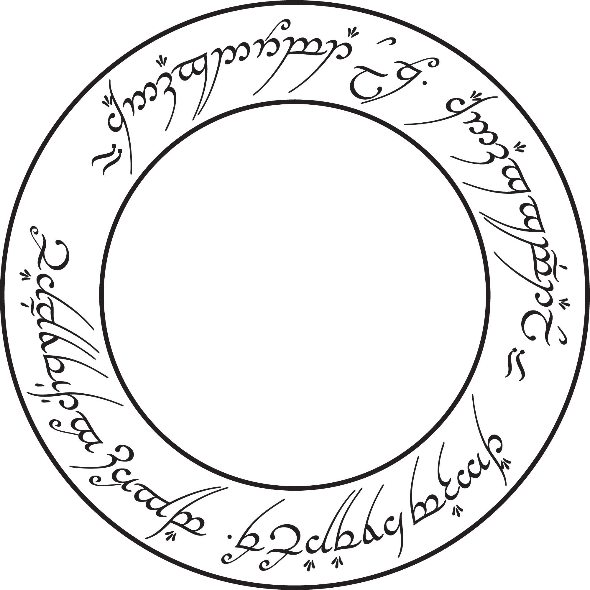The Lord of the Rings One Ring Script Arranged in a Circle Image File SVG JPG EPS Etsy