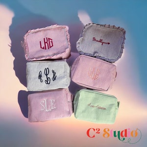 Personalisierte Monogramm Monogramm bunte Make-up Tasche, Brautjungfern Geschenke, Schwesternschaft, Hochzeitsgeschenke, Weihnachtsgeschenk für sie, kostenloser Versand