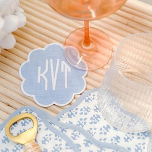Linen Cocktail Napkins | Monogrammed Cocktail Napkins | Embroidered Cocktail Napkins | Initial Cocktail Napkins | Wedding Gift | Shower Gift