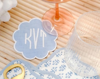 Serviettes cocktail en lin personnalisées