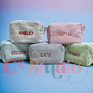 Gepersonaliseerde monogram monogram kleurrijke make-uptas, cadeaus bruidsmeisjes, vrouwenclub, huwelijkscadeaus, afstudeercadeau voor haar | Gratis verzending|