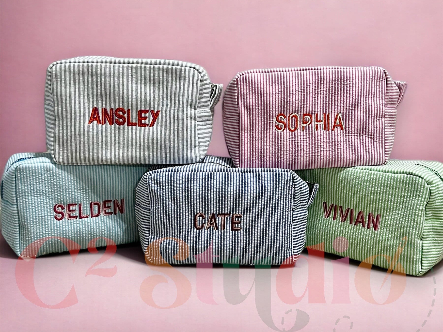 Personalized Monogrammed monogram colorful Makeup Bag, Bridesmaids Gifts, Sorority, Wedding Gifts, Christmas Gift for her, Free Shipping