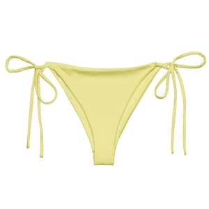 Light Yellow Recycled String Bikini, String Bikini Bottom, Swimwear Separates