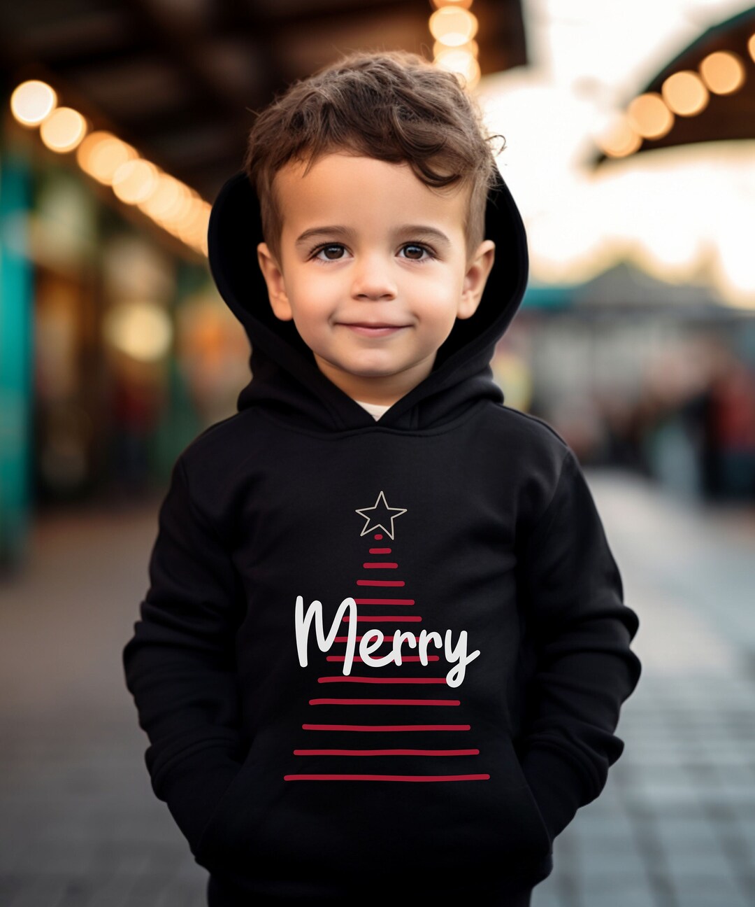Toddler Merry Hoodie Merry Toddler Holiday Sweatshirt Etsy