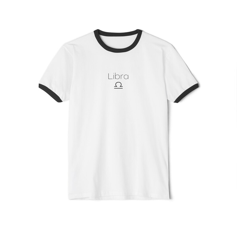 Camiseta Libra Unisex Cotton Ringer, camiseta Libra, camiseta Zodiac imagen 4