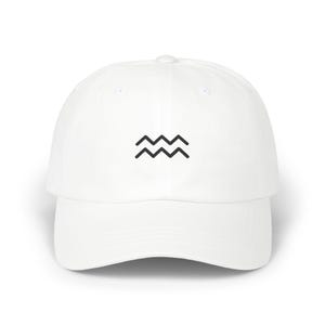 Aquarius Black Embroidered Dad Hat, Zodiac Cap, Astrology Headwear, Horoscope Hat, Gift for Aquarius, Embroidered Dad Cap