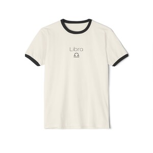 Camiseta Libra Unisex Cotton Ringer, camiseta Libra, camiseta Zodiac imagen 3