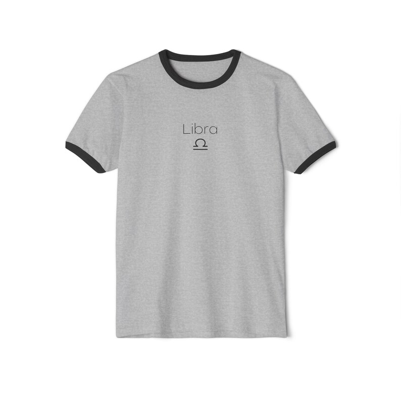 Camiseta Libra Unisex Cotton Ringer, camiseta Libra, camiseta Zodiac imagen 2