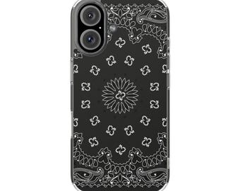 Black Bandana Pattern Phone Case | Magnetic Clear Impact-Resistant Case