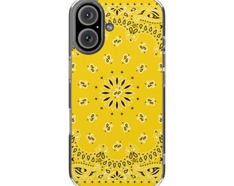 Yellow Bandana Pattern Phone Case | Magnetic Clear Impact-Resistant Case