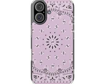 Light Pink Bandana Pattern Phone Case | Magnetic Clear Impact-Resistant Case