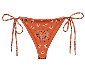 Custom College Bed Party Bandana Recycled String bikini Bottom, String bikini bottom, Customize with your College|school color