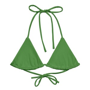 Fern Green Recycled String Bikini Top, Triangle Bikini Top, Swimwear Separates, Multi Ways To Tie