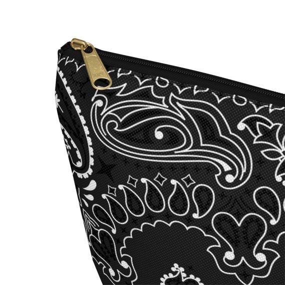 Black Bandana Print Accessory Pouch, Accessory Pouch, Bandana - Etsy