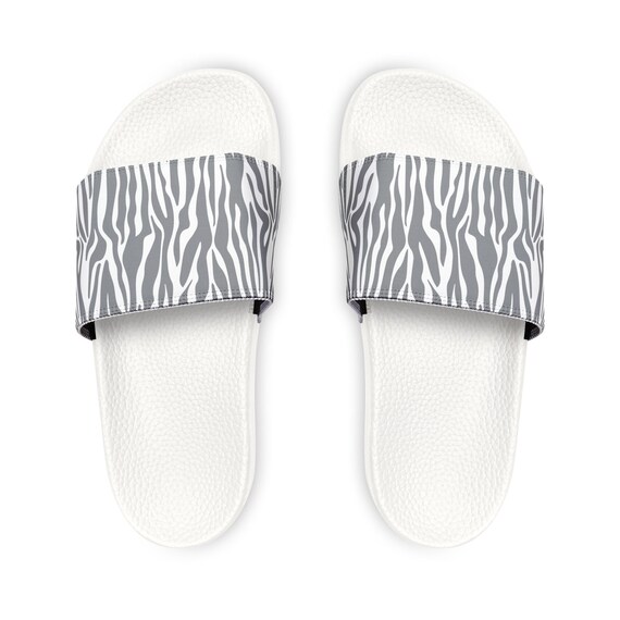 Gray Zebra Print Custom Slides, Summer Slides, Slides, Pool  display picture 3