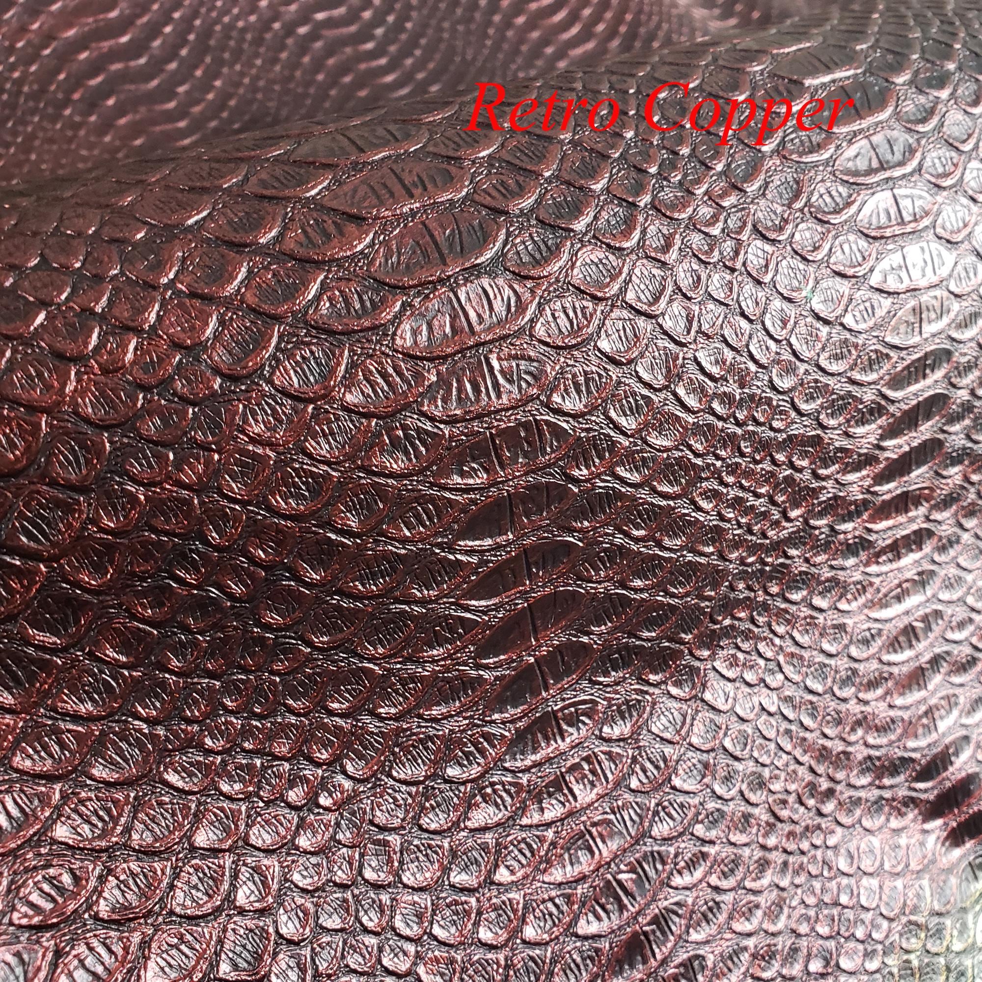Retro Dragon Scale Skin PU Leather 3D Embossed Snakeskin